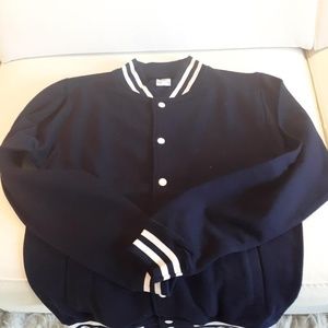 Men's Varsity Jacket - Navy/Medium